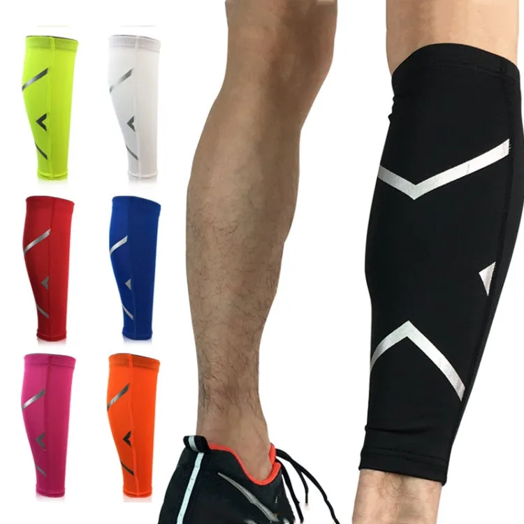 1 Pair Sports Breathable Compression Calf Sleeves Riding Running Protective Gear, Spec: M (Red)