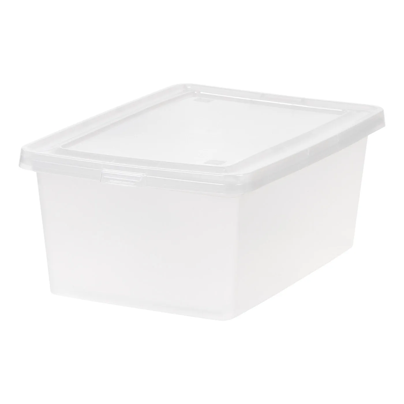 14.5 Quart Plastic Storage Bin Tote Organizing Container with Latching Lid for Shoes, Heels, Action Figures, Crayons/Pens, Art Supplies, Stackable and Nestable, 4 Pack, Clear