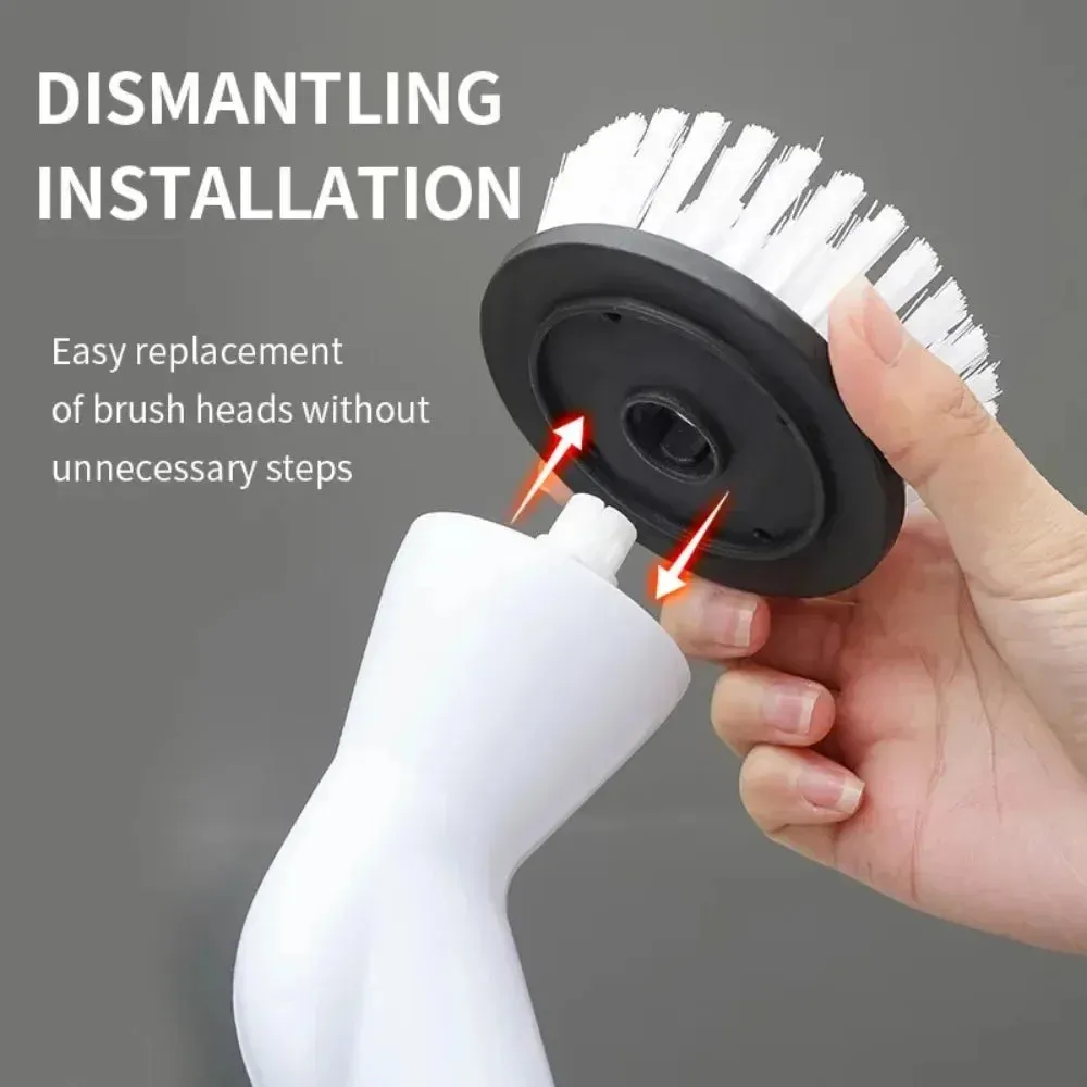 2000 MA 6-In-1 Electric Cleaning Brush Cordless Electric Rotary Cleaning Brush Shower Cleaning Brush Kitchen Bathroom