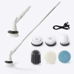 2000 MA 6-In-1 Electric Cleaning Brush Cordless Electric Rotary Cleaning Brush Shower Cleaning Brush Kitchen Bathroom