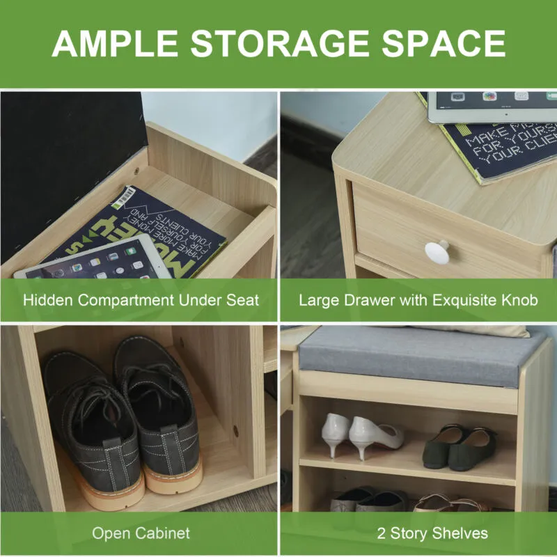 3 Compartment Shoe Storage Rack With Seating