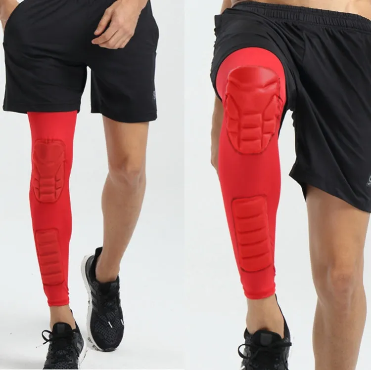 A Pair  Extended Sports Knee Pads Thigh and Calf Cover Outdoor Climbing Football Basketball Riding Protective Gear, Specification: L (Red)