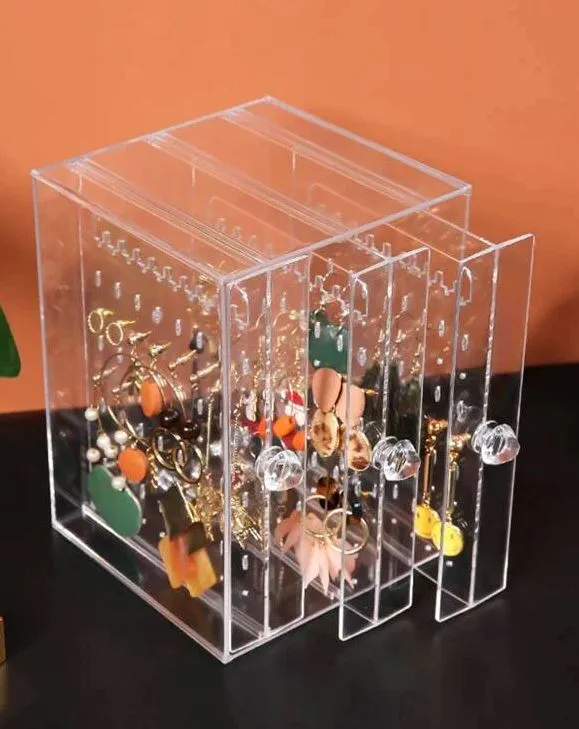 Acrylic Transparent Earrings Jewellry Display Stand Storage Box