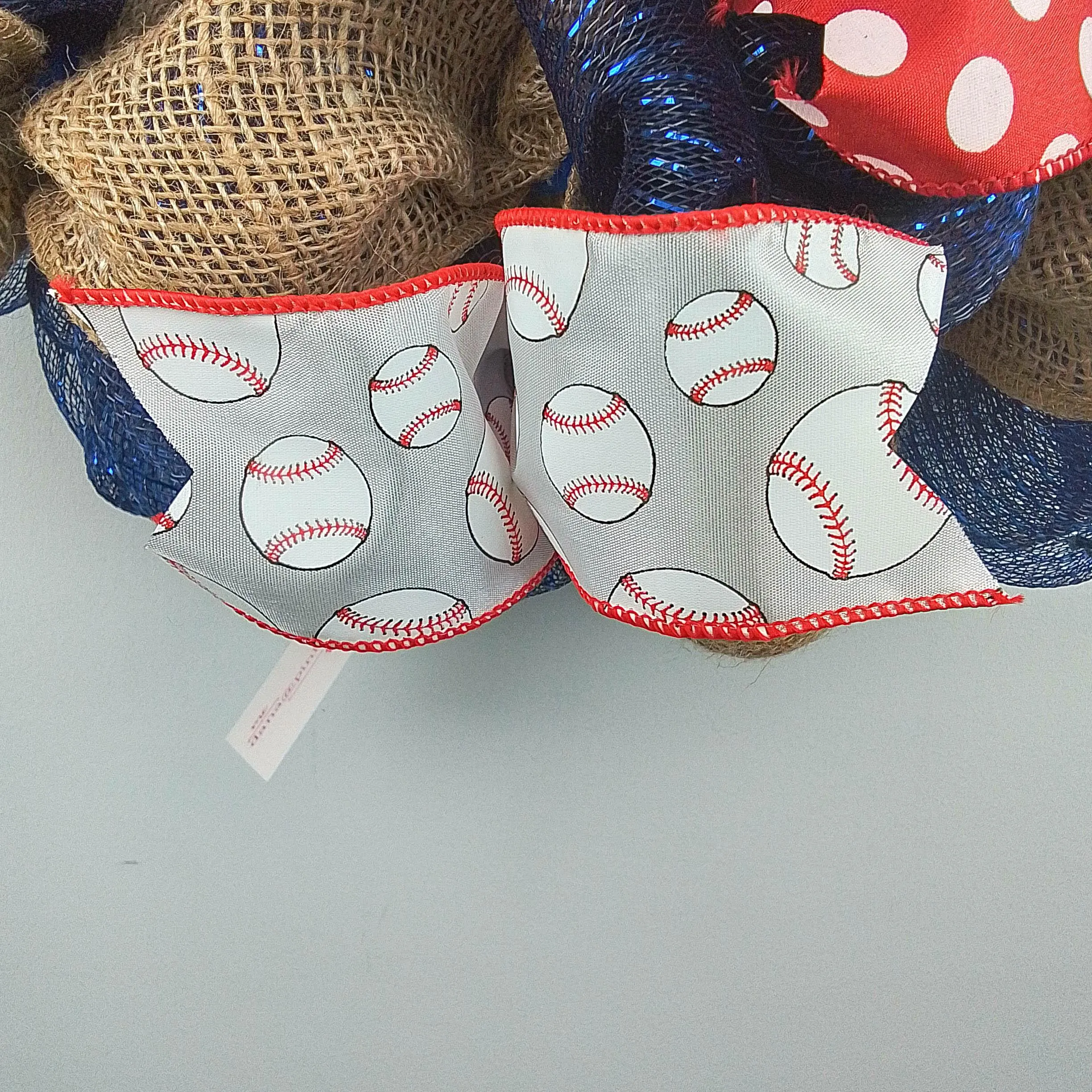 Baseball Wreath | We're at the Ball Field | Navy Blue Red White