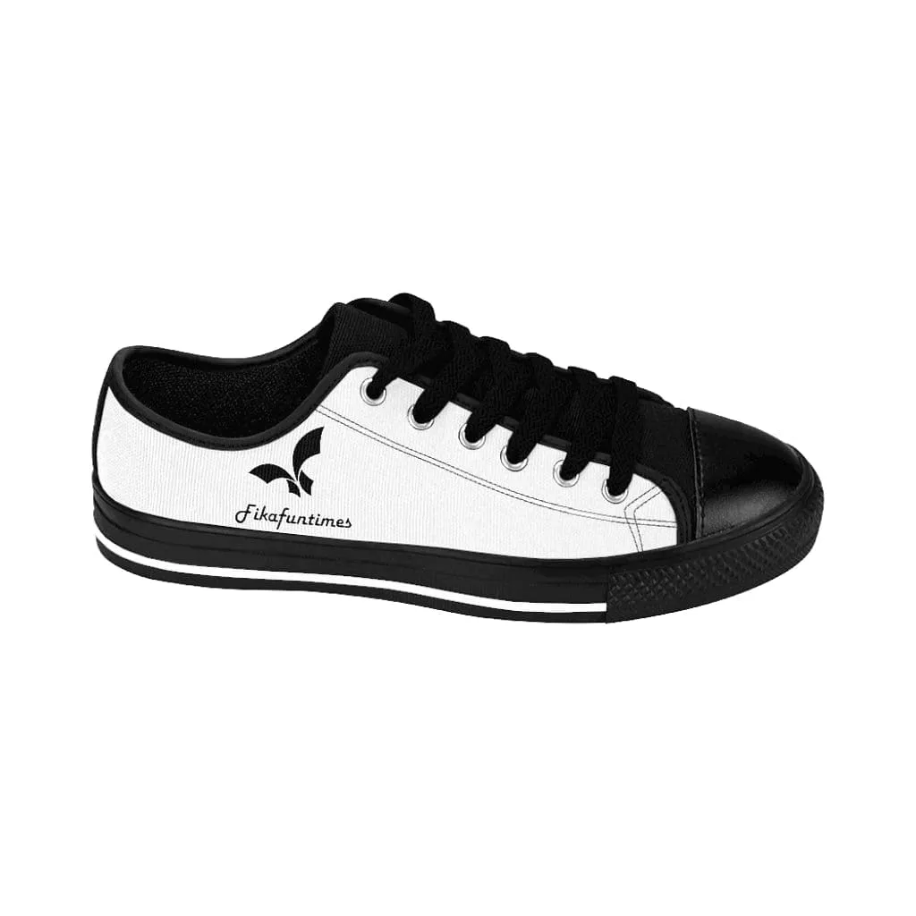 Breathable Lace-Up White & Black Canvas Fikafuntimes Skate Shoes