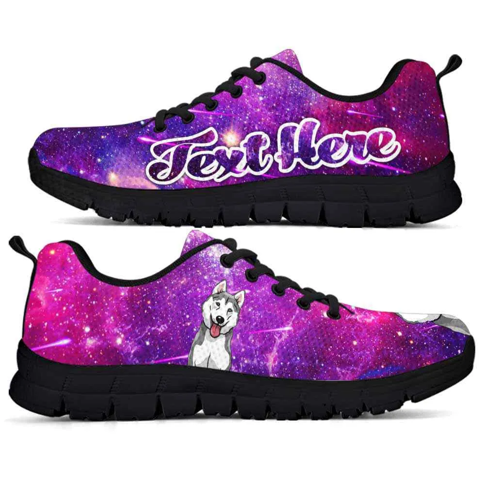 Custom Name Husky Sneaker, Galaxy Husky Dog Lovers Sneakers Running Shoes Gift Men Women, Best Running Shoes