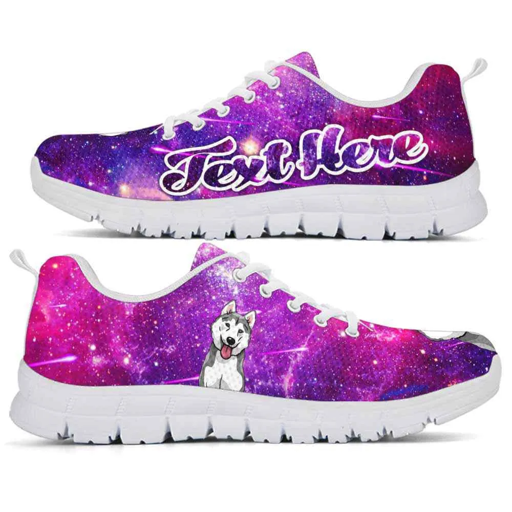 Custom Name Husky Sneaker, Galaxy Husky Dog Lovers Sneakers Running Shoes Gift Men Women, Best Running Shoes