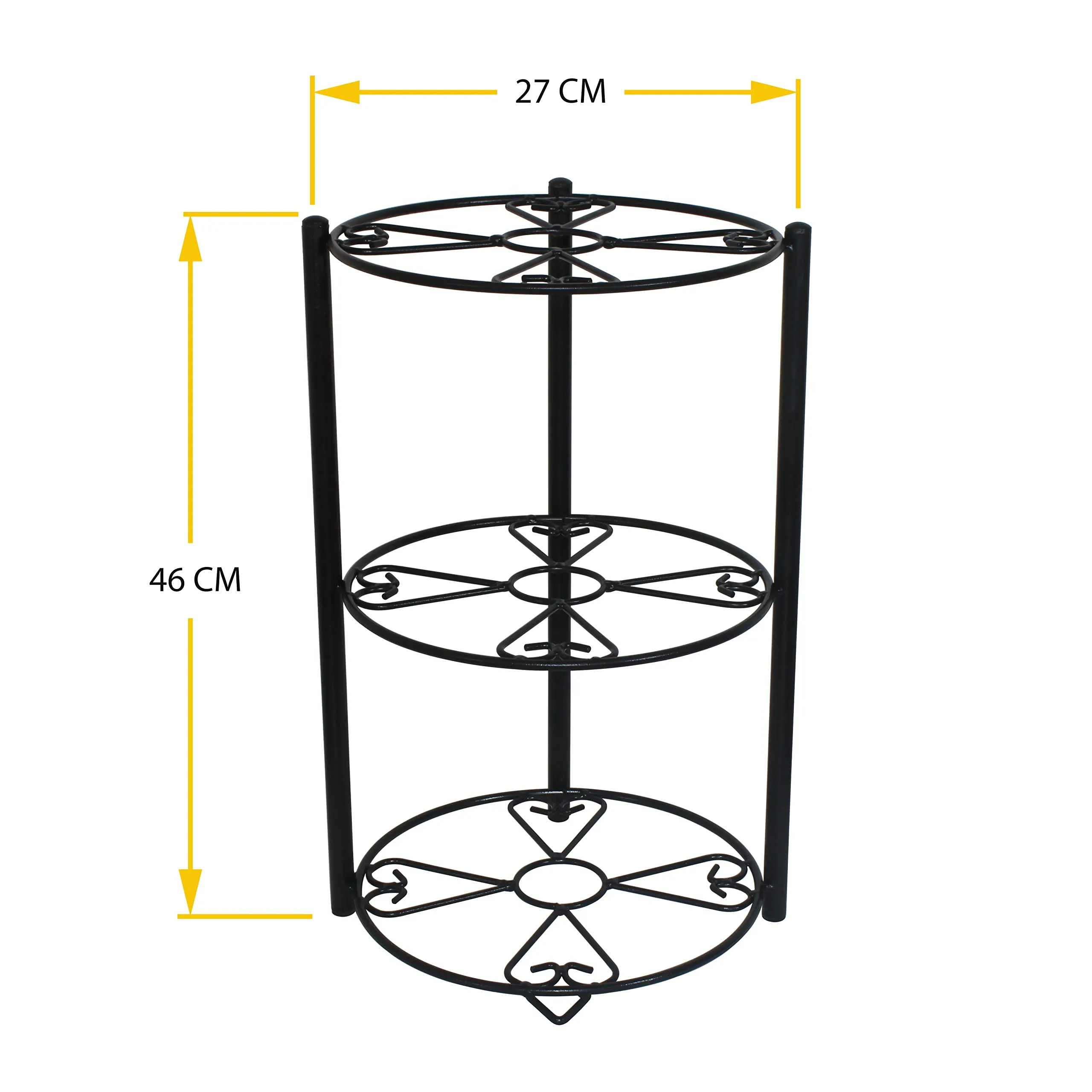 D&V ENGINEERING - Creative in innovation 3 Tier Kitchen Countertop Organizer/Plate Stand/Utensil Rack For Kitchen- Black (Metal), Tiered Shelf