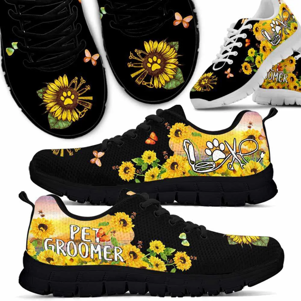 Dog Groomer Sneaker, Dog Groomer Sunflower Cloud Love Sneakers Shoes, Best Running Shoes, Unique Gifts For Dog Lovers