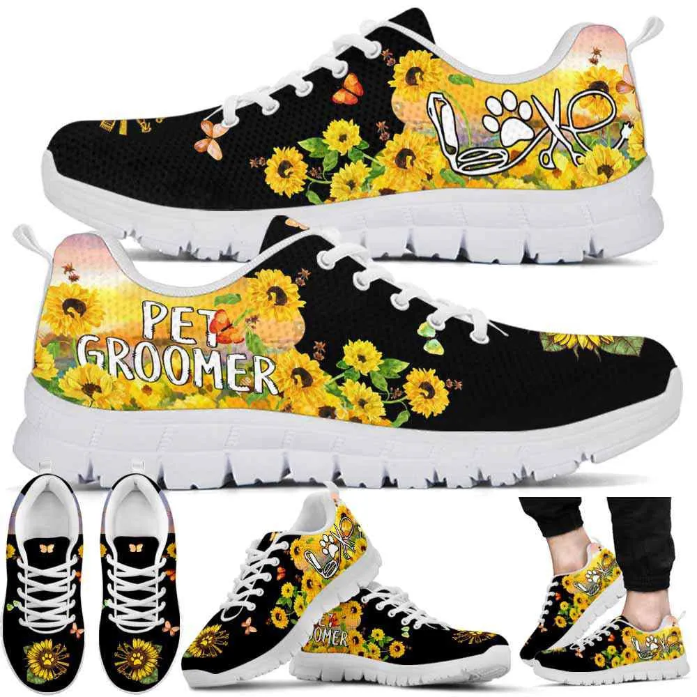 Dog Groomer Sneaker, Dog Groomer Sunflower Cloud Love Sneakers Shoes, Best Running Shoes, Unique Gifts For Dog Lovers