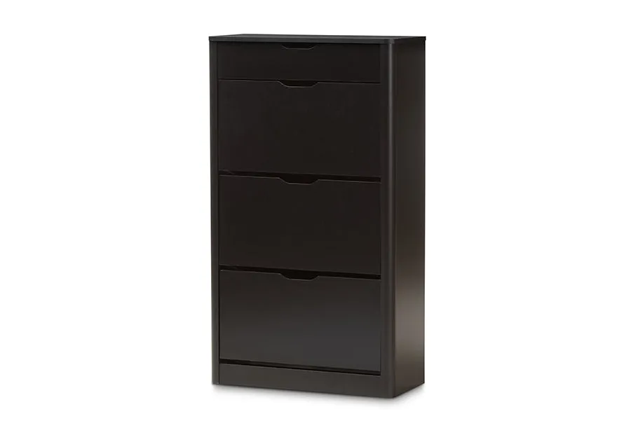 Emory Black Wood Shoe Cabinet