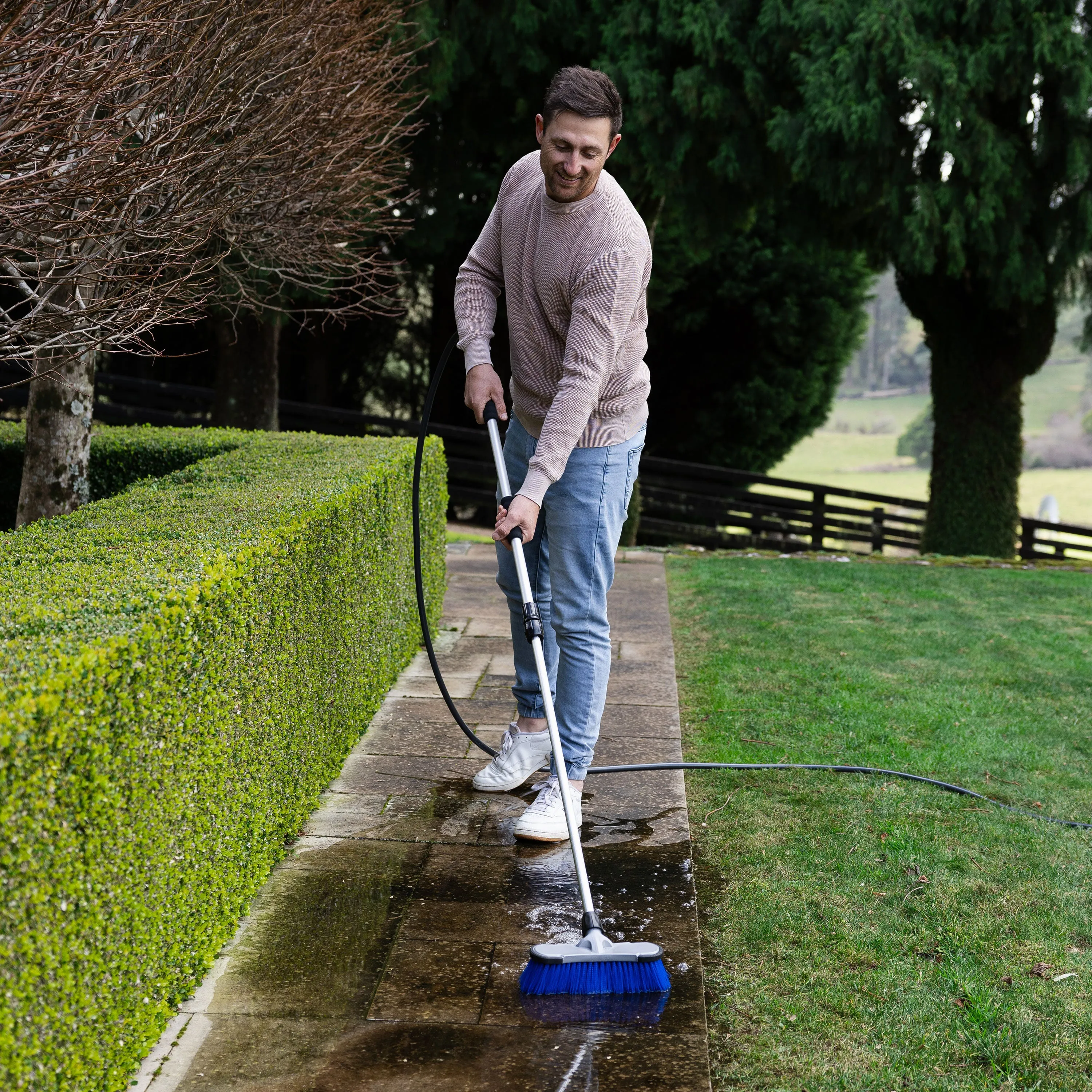 Firm Bristle Attachment for Extendable Cleaning Brush