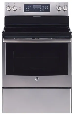 GE 5 Cu. Ft. Freestanding Electric Range with No-Preheat Air Fry - JCB830STSS