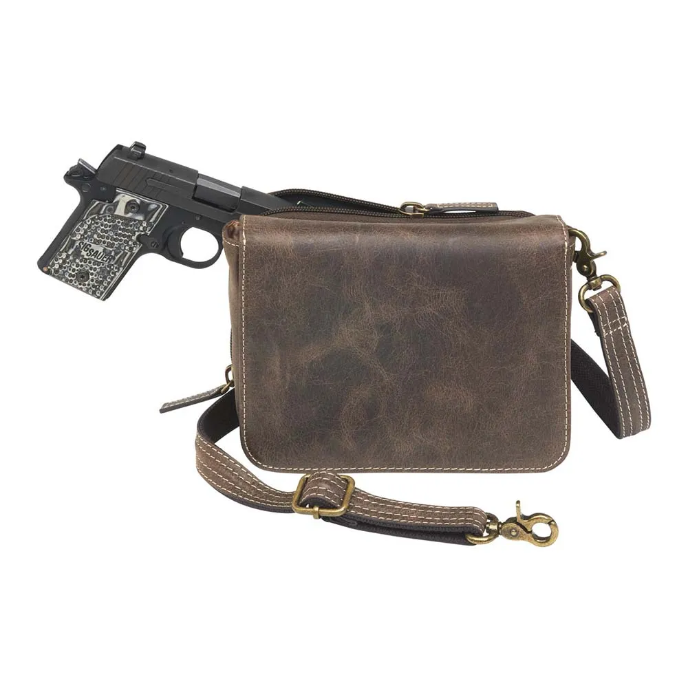 GTM Original Leather Crossbody Concealed Carry Organizer Pocketbook