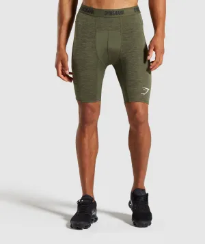 Gymshark Element  Baselayer Shorts - Dark Green Marl