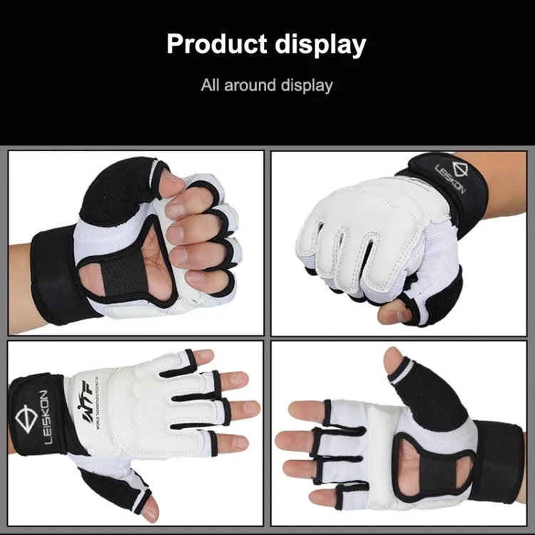 Half Fingers Adults Sandbag Training Boxing Gloves PU Leather Fitness Sparring Taekwondo Gloves, SIZE:XXL