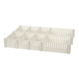 Kuber Industries (Set of 2) Drawer Storage Organizer - Modular Partition for Socks, Belt, Innerwear, Ties, & Wardrobe Accessories - White