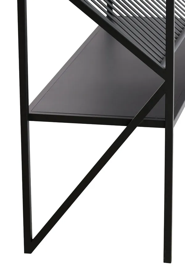 Light & Living Ezra Console Table in Clear Glass and Matt Black