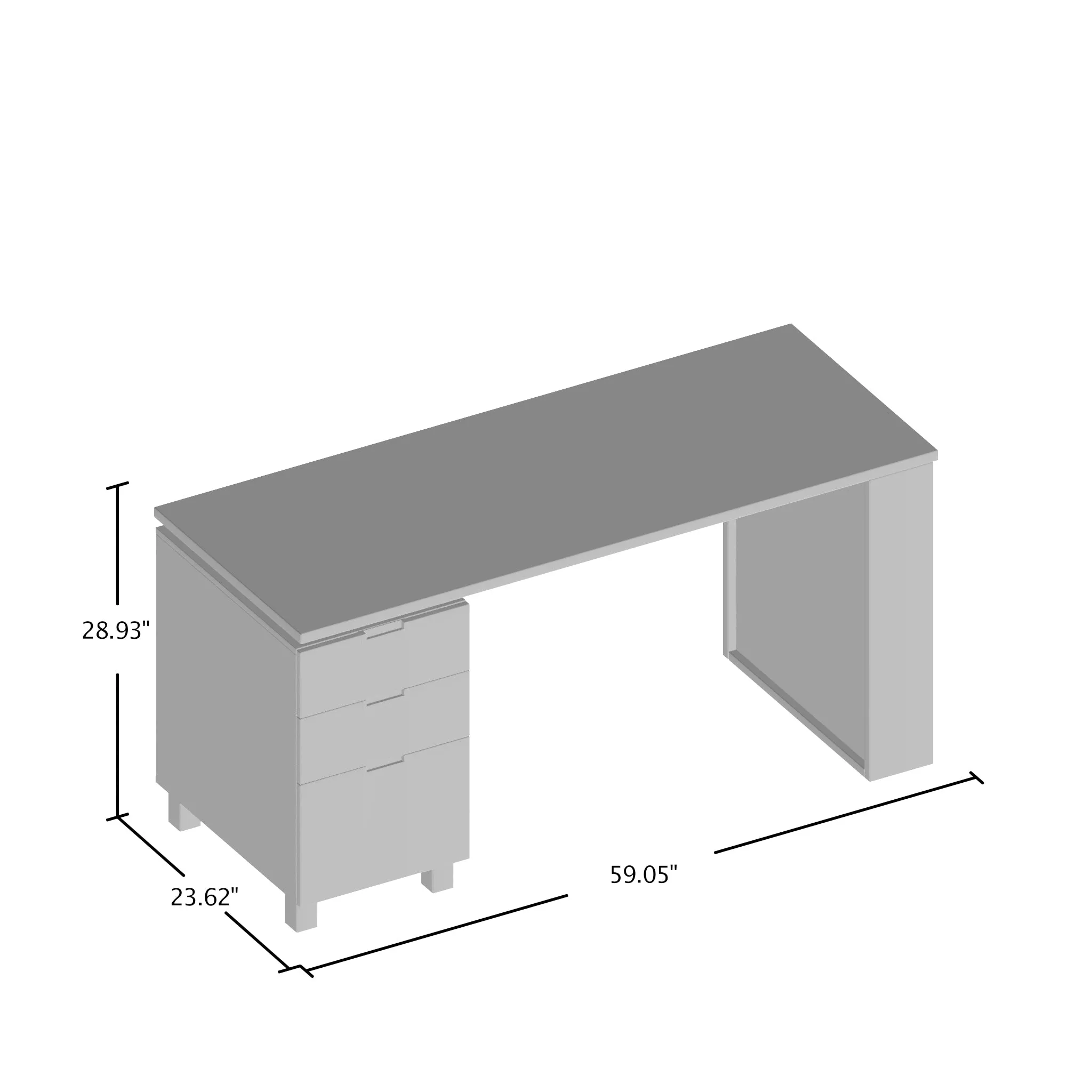 Patton Espresso 59-inch Office Desk with Built-in File Cabinet