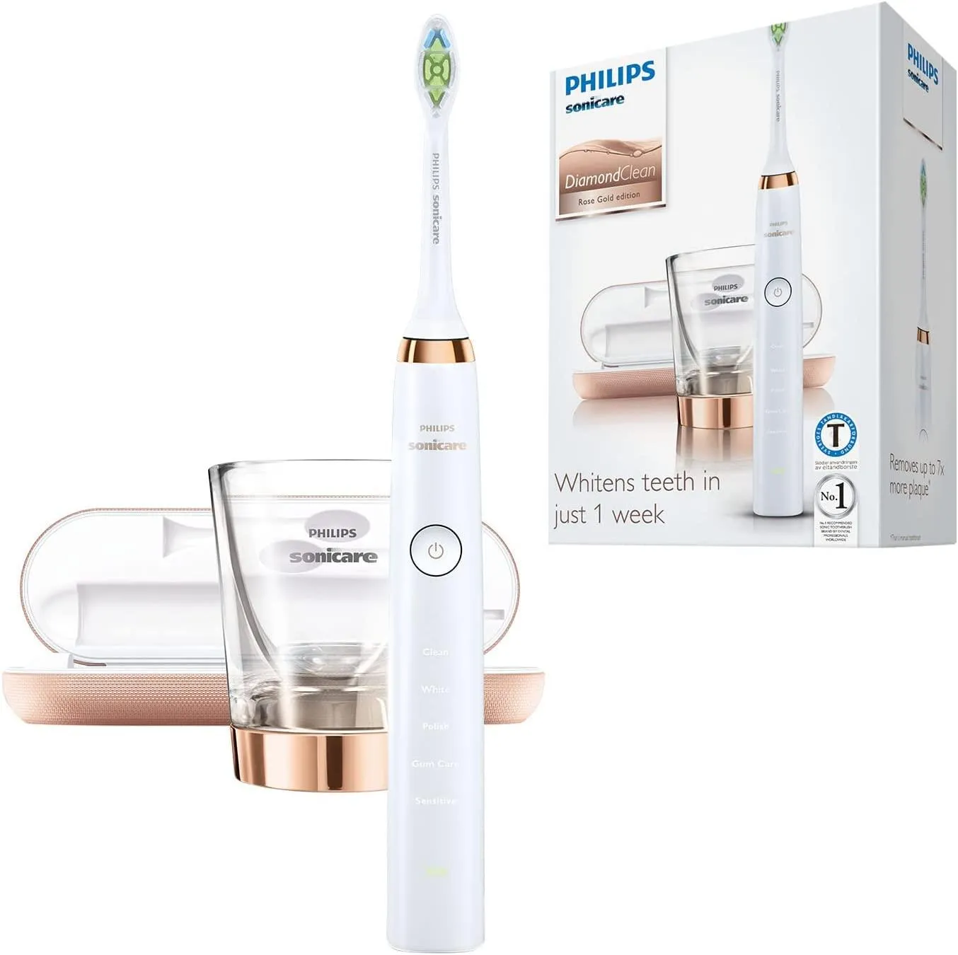 Philips Sonicare Diamond Clean Sonic Electric Toothbrush, HX9312/04, Rose Gold