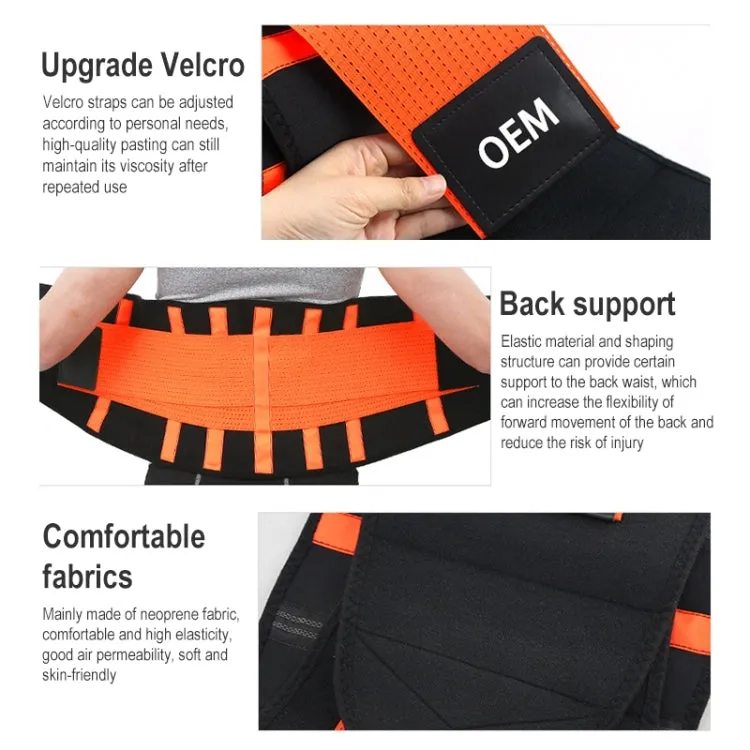 SBR Neoprene Sports Protective Gear Support Waist Protection Belt, Size:XS(Orange)