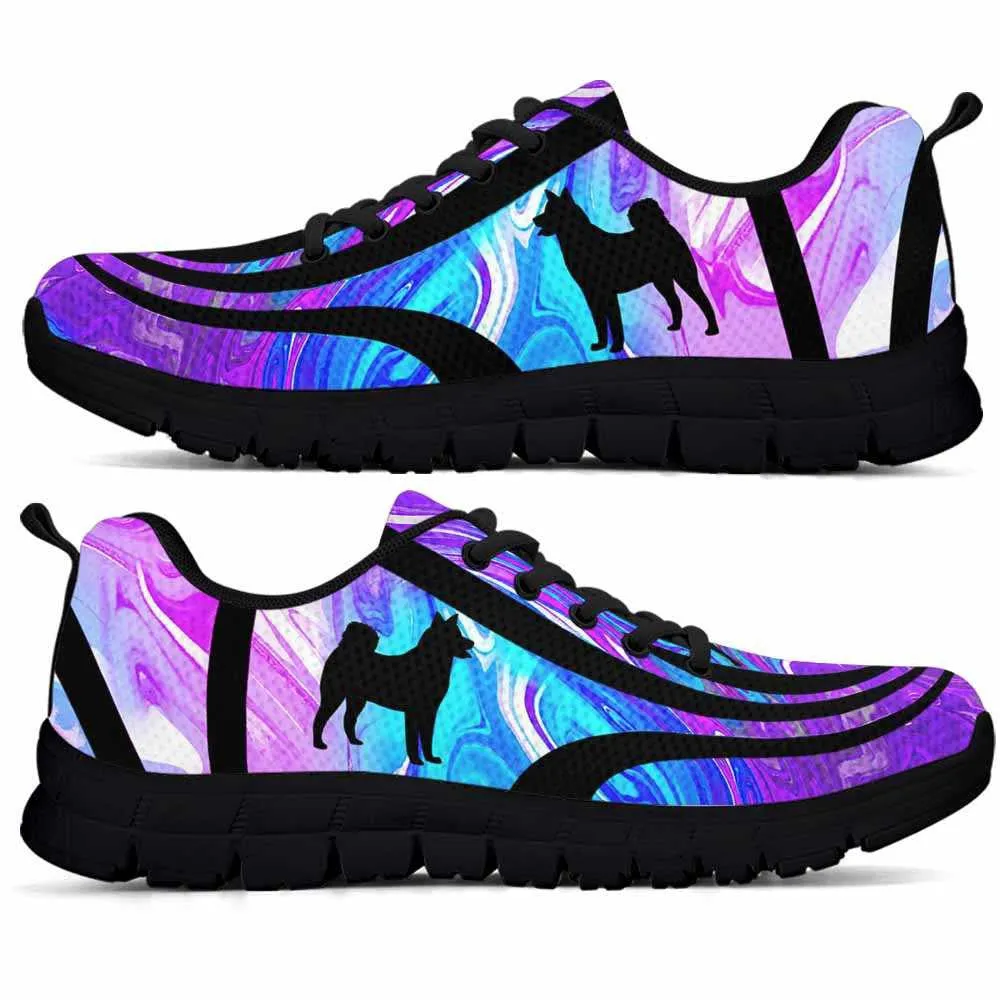 Shiba Inu Sneaker, Shiba Inu Dog Lovers Blue Purple Wave Sneakers Gym Running Shoes Gift Women Men, Shiba Inu Shoes