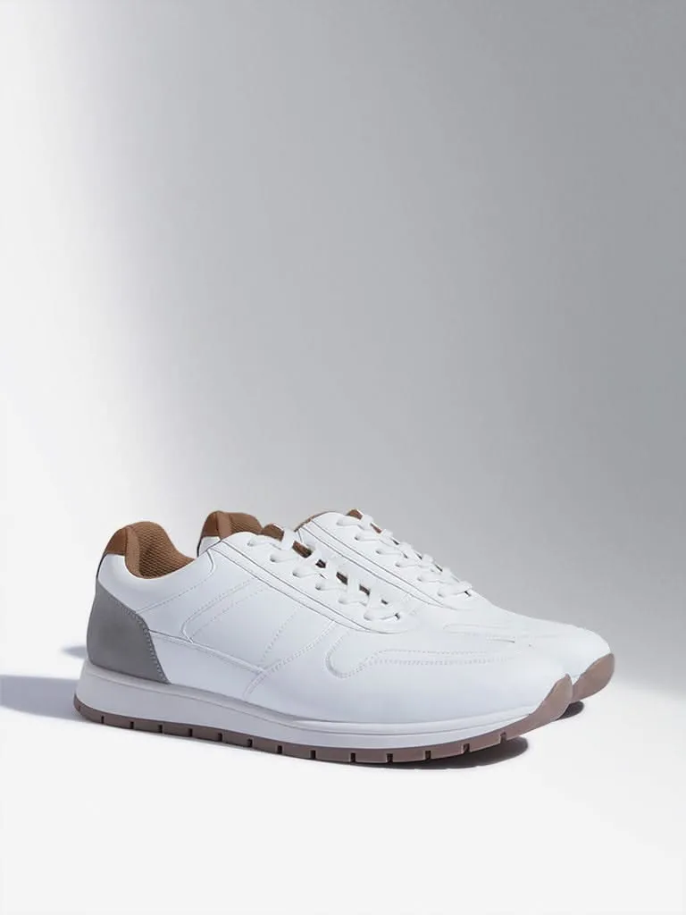 SOLEPLAY White Stitch Pattern Sneakers