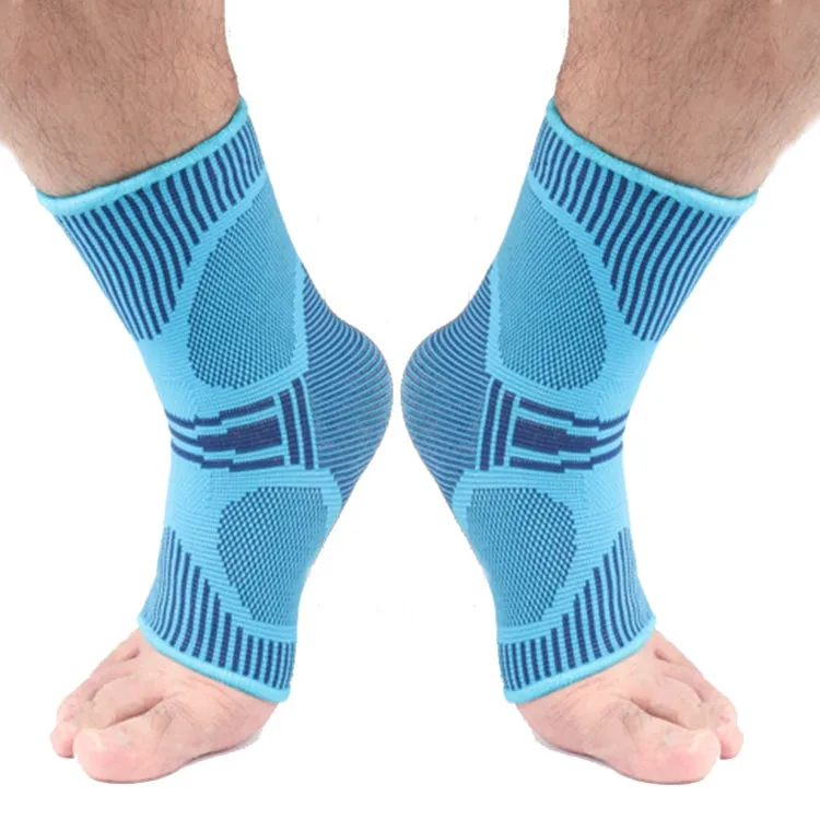 Sports Ankle Support Breathable Pressure Anti-Sprain Protection Ankle Sleeve Basketball Football Mountaineering Fitness Protective Gear, Specification: M (Blue)