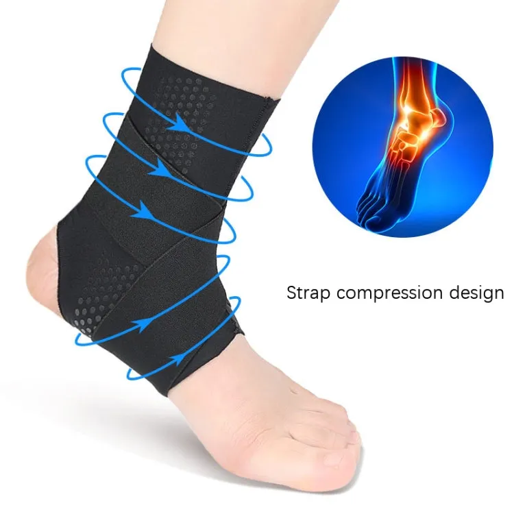 Thin Anti-Slip Dispensing Sports Compression Bandage Ankle Brace, Specification: XL(Black)