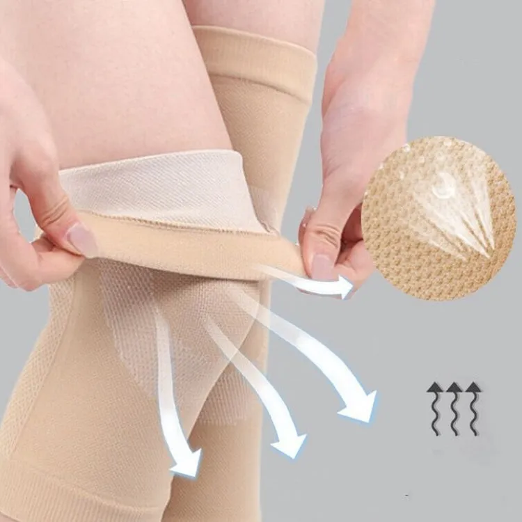 Thin Nylon Stockings Joint Warmth Sports Knee Pads, Specification: XL (Skin Color)