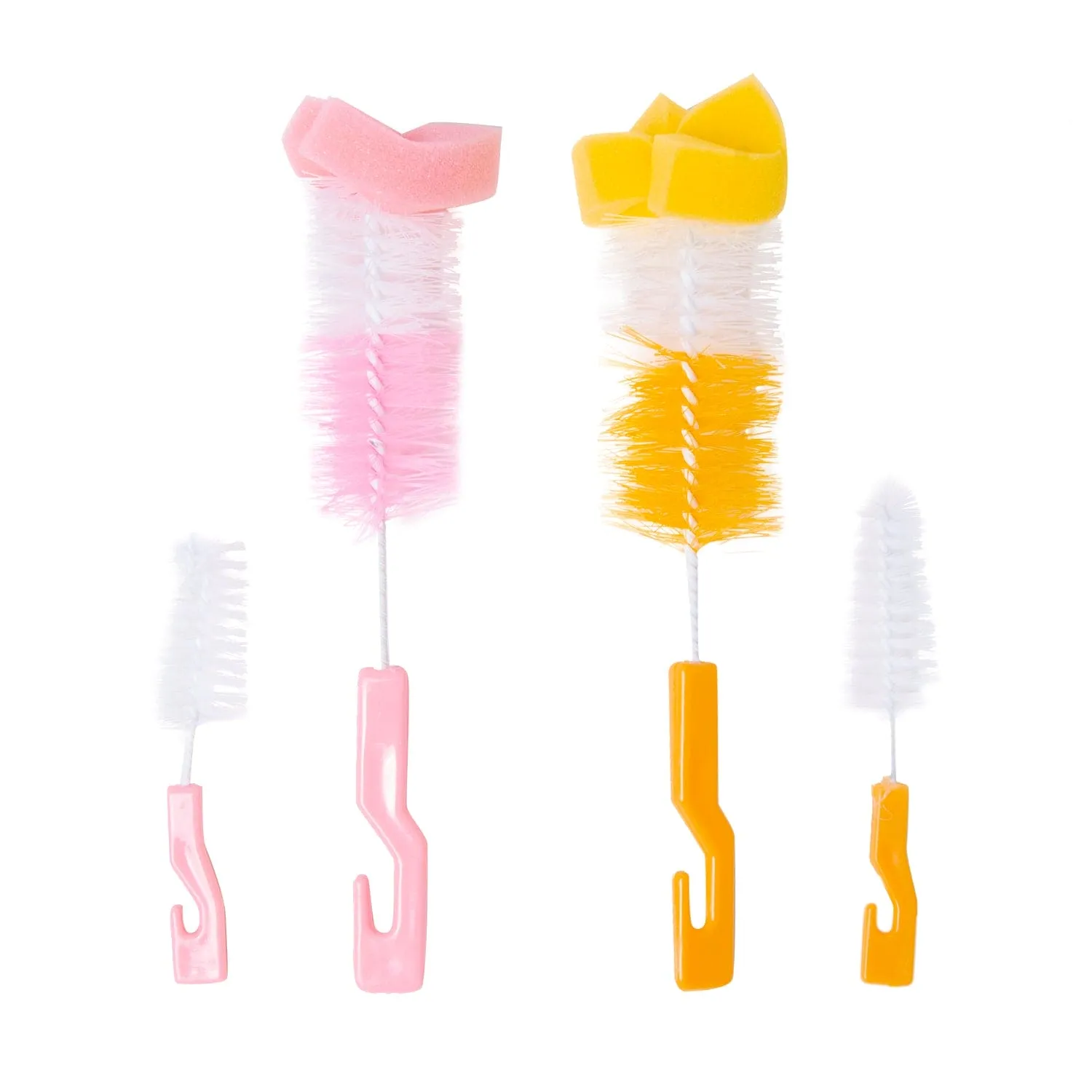 Twist And Turn Pink And Orange 2 Bottle And 2 Nipple Cleaning Brush Set of 4