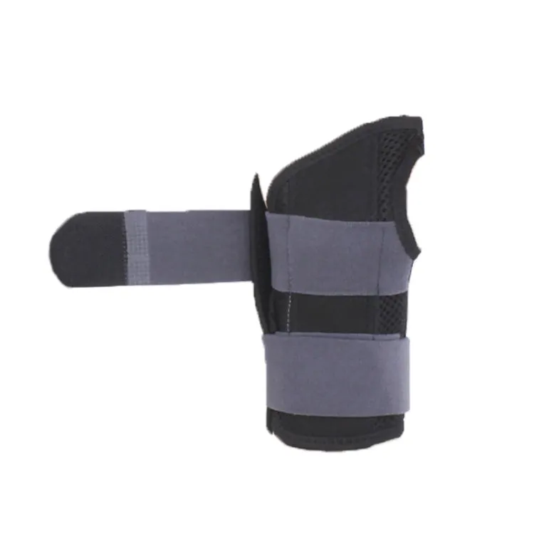 Two-Way Compression Stabilized Support Plate Wrist Brace Fracture Sprain Rehabilitation Wrist Brace, Specification: Left Hand L (Black Grey)