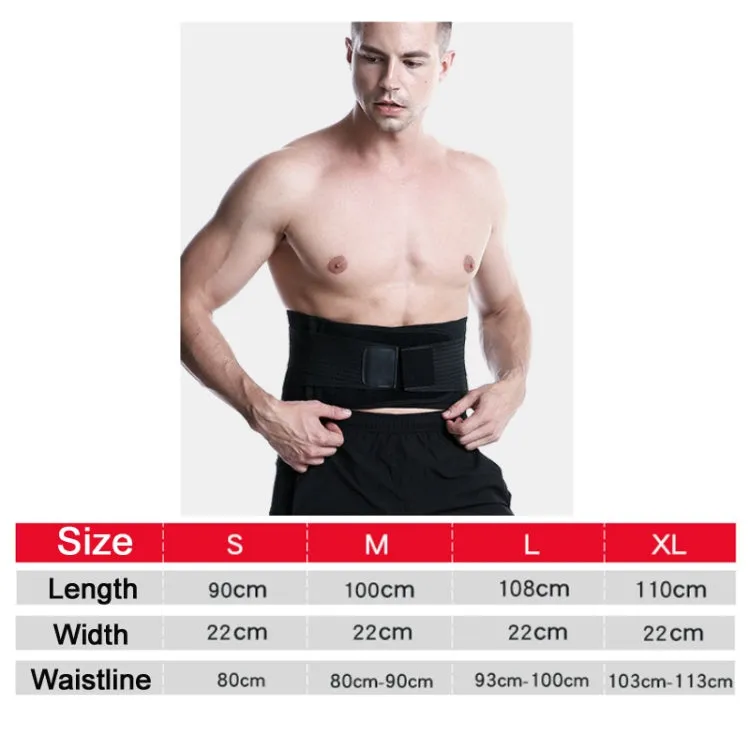 Webbing Breathable Waist Belt Squat Weightlifting Fitness Steel Plate Back Support Belt, Specification: XL(Black)