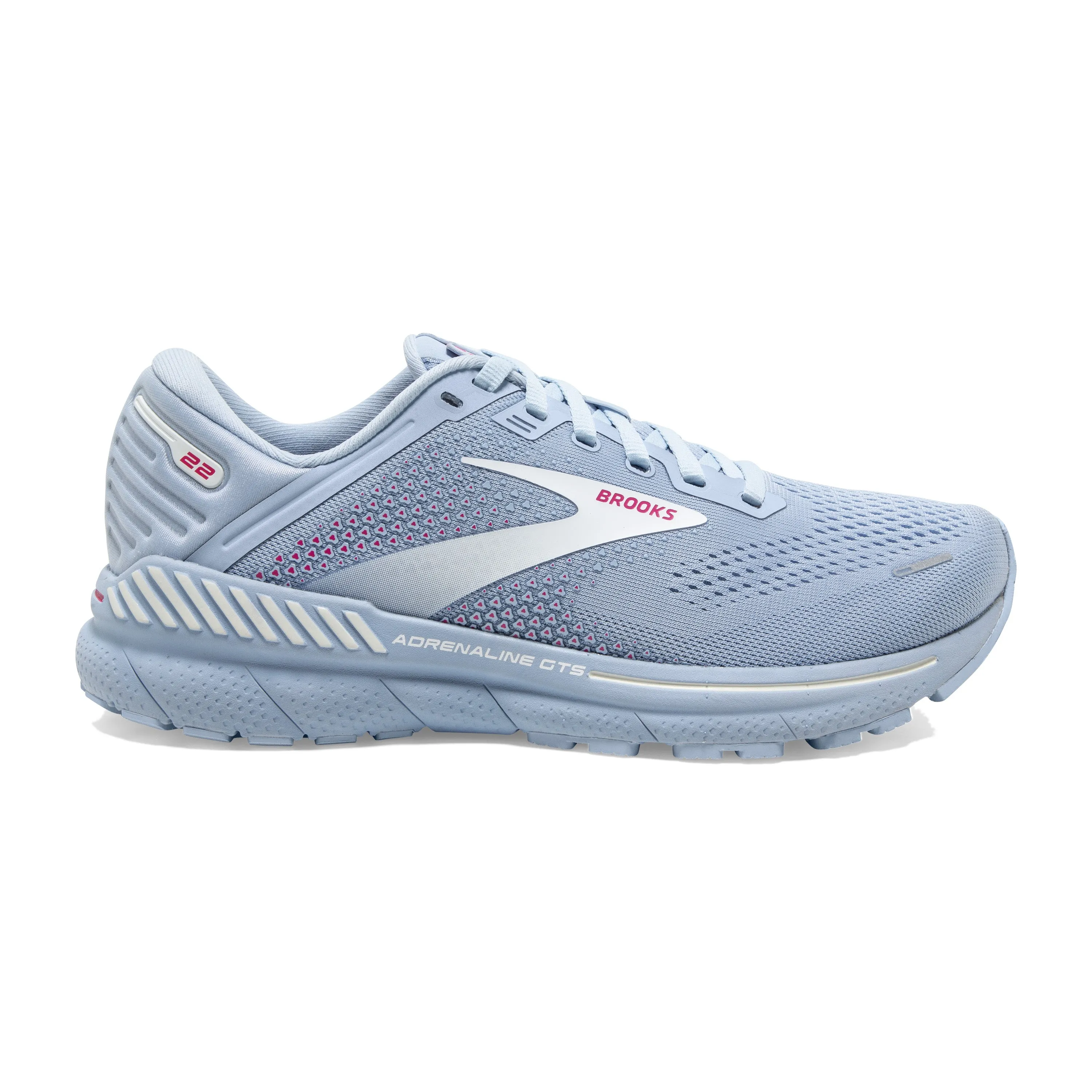 Women's Brooks Adrenaline GTS 22 Color: Kentucky Blue/White/Rose